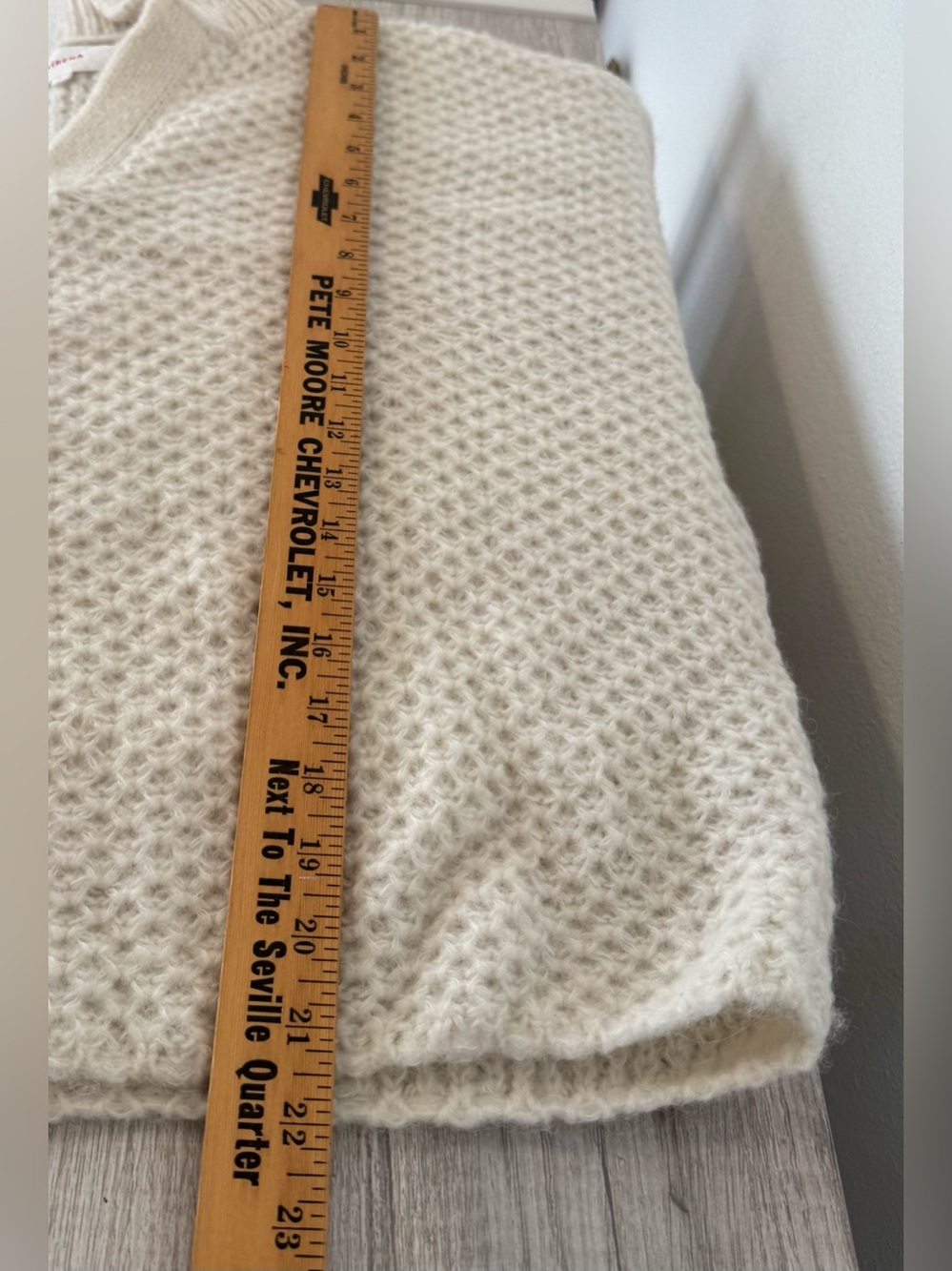 Xirena Ally Open Knit Pullover Sweater Cream Collared V-Neck Alpaca Wool Small - Picture 4 of 11